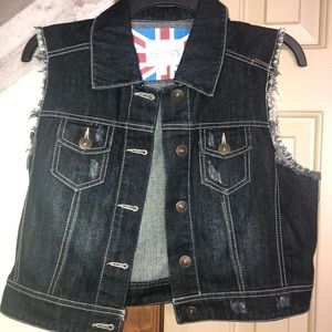 DELIA*S Sleeveless Denim Jacket